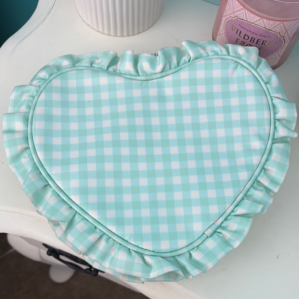 Stoney Clover Lane Mint Gingham Heart Bag